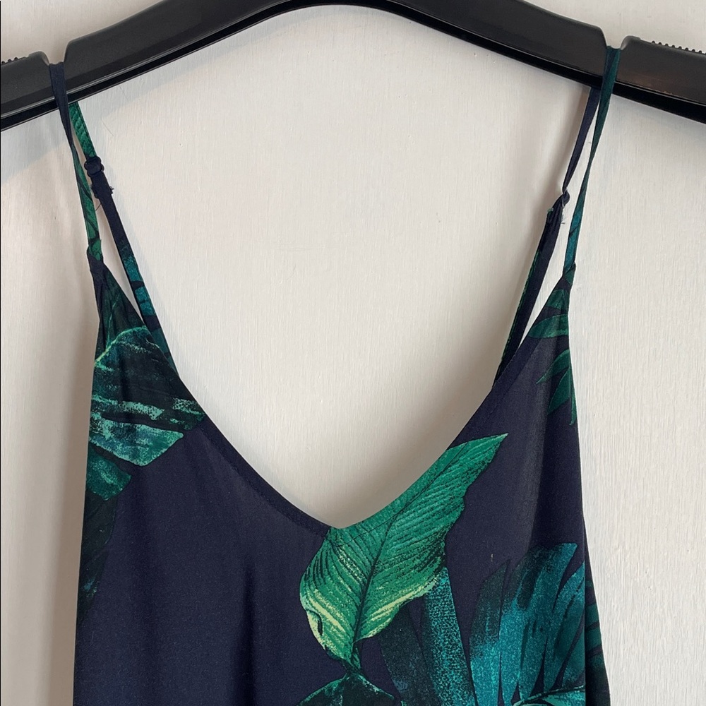 Old Navy V-Neck Navy Palm Print Maxi Dress M - Picture 5 of 8